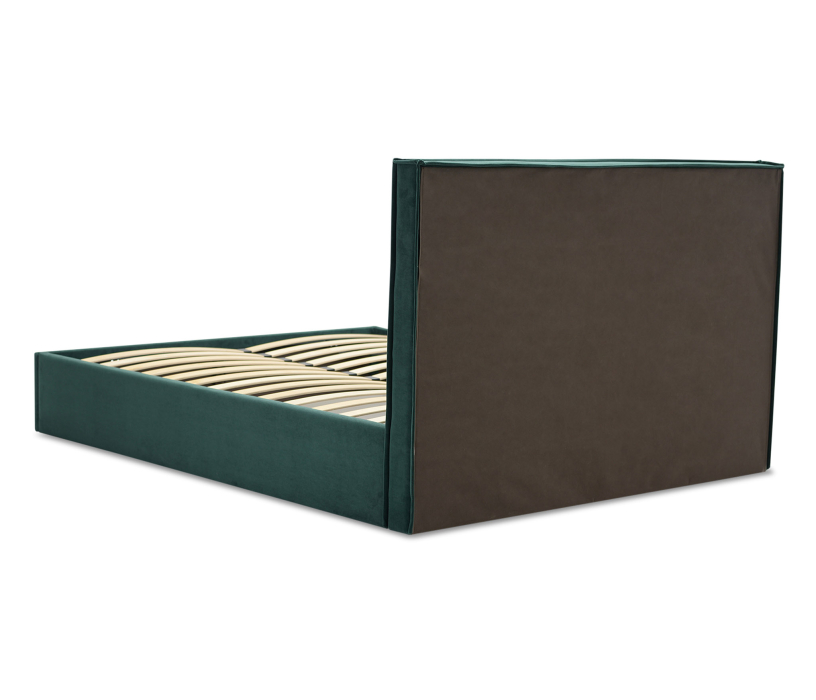 Мягкая кровать, Двуспальная кровать ЛУТОН 180х200, с подъемным механизмом, велюр