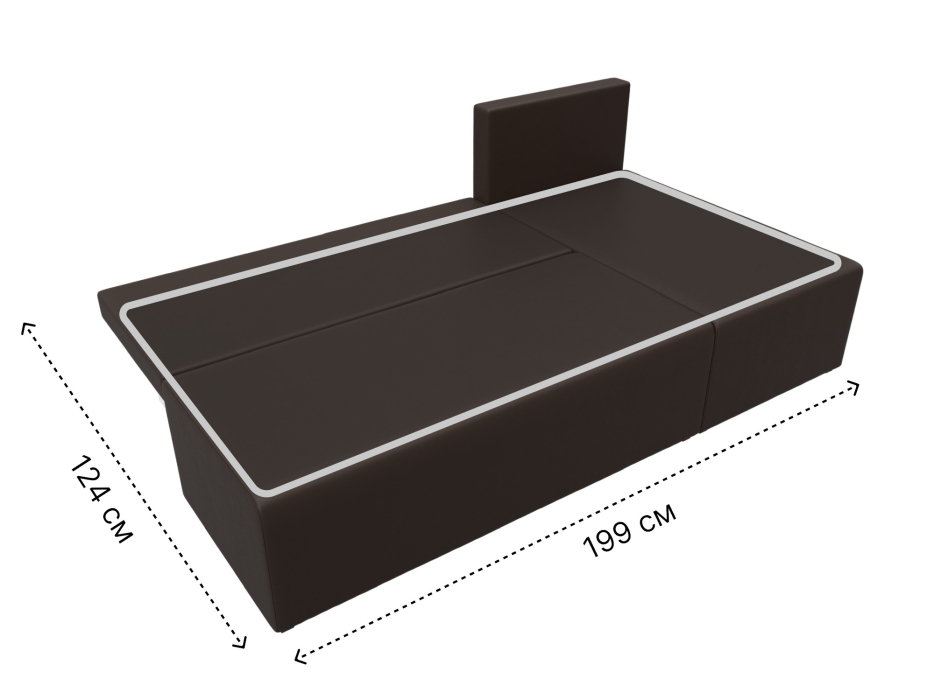 Диваны угловые в гостиную, Угловой диван Поло правый угол, экокожа