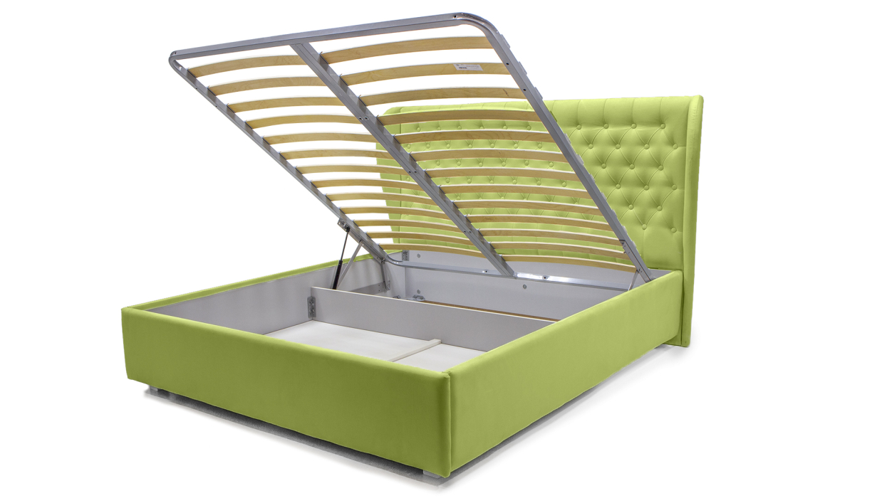 Мягкая кровать, Кровать Мишель 1400 с подъемным механизмом, микровелюр