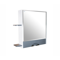 Шкафы с зеркалом, Шкаф навесной Байкал-70  без подсветки, с полками  (ПВХ)