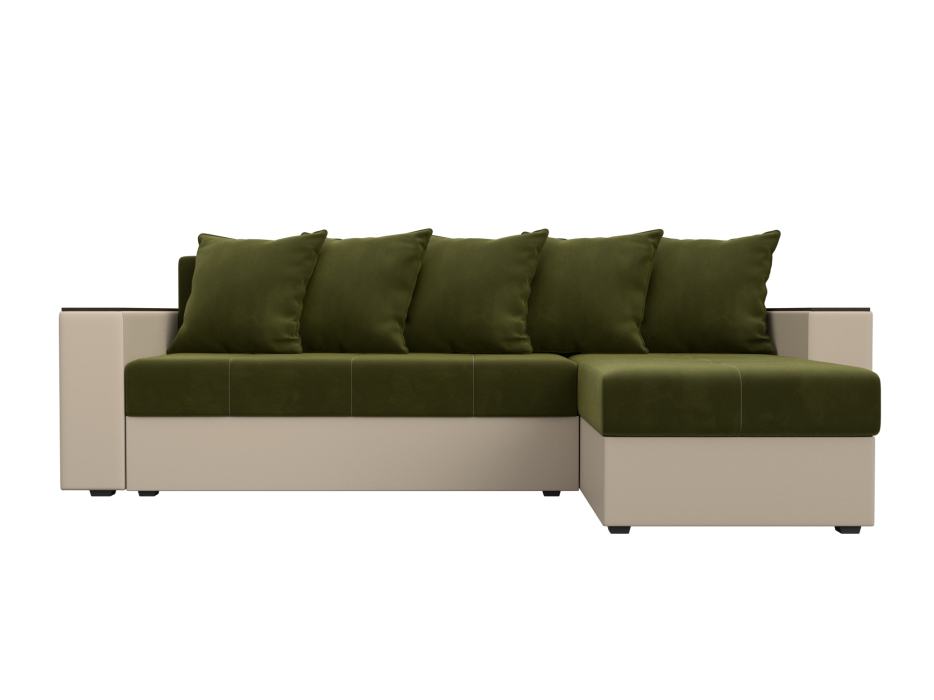 Диваны угловые в гостиную, Диван угловой Дубай Лайт угол универсальный, микровельвет/экокожа