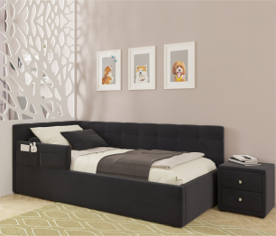 Односпальная кровать-тахта Bonna 900 с защитным бортиким и подъемным механизмом