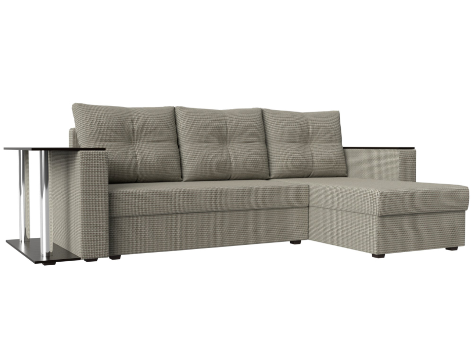 Диваны угловые в гостиную, Угловой диван Атланта правый угол, рогожка Амур