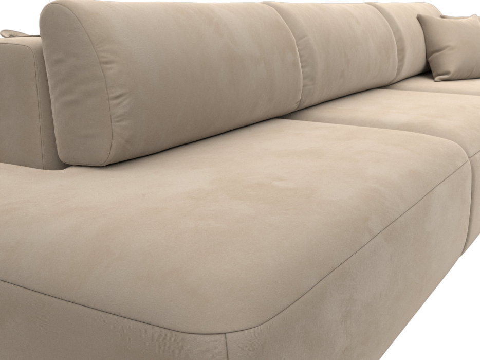 Диваны еврокнижки, Диван прямой Лига-036 Модерн Лонг подлокотник справа, велюр