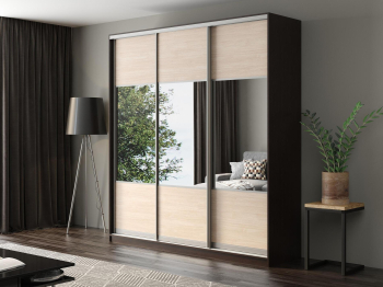 Шкаф-купе Айсберг 220 ВЕНГЕ (шамони светлый/комбинированный)