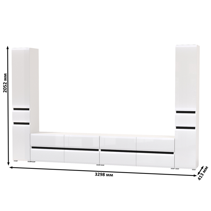 Стенки для гостиной, Мебель для гостиной модульная Сидней № 133