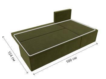 Угловой диван Поло правый угол, микровельвет