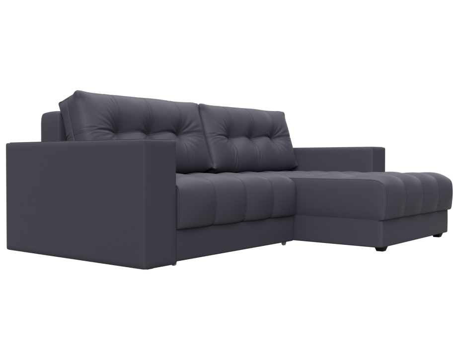 Дизайнерские диваны для гостиной, Диван угловой с декором Лига-049 НПБ, экокожа GRIFON