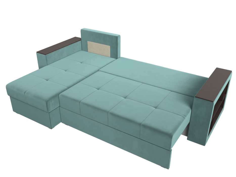 Диваны угловые в гостиную, Диван угловой Дубай Лайт, велюр, левый угол