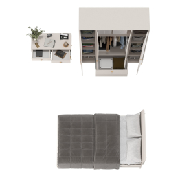 Столик прикроватный с кроватью 1200 Афина со шкаф-комодом 4-ре двери два ящика