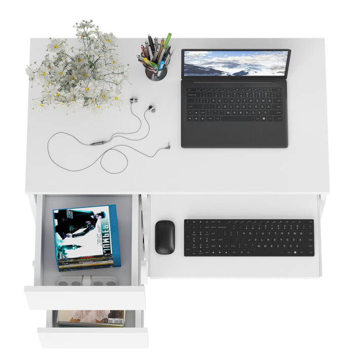 Детские столы, Стол компьютерный три ящика Мори МС-6 левый