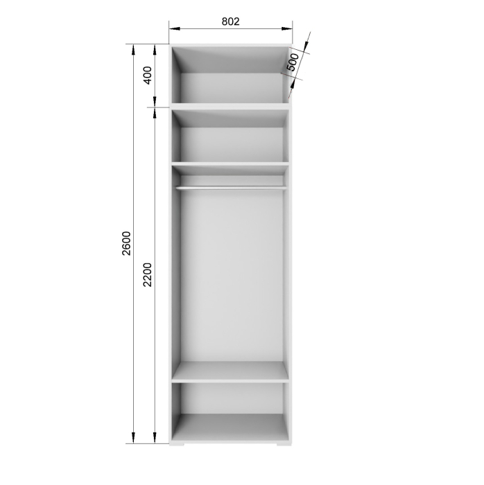 Шкафы двухстворчатые, Шкаф Фиеста 802 с антресолью
