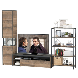 Стенка для гостиной Трувор № 14 с пеналом-витриной с подсветкой