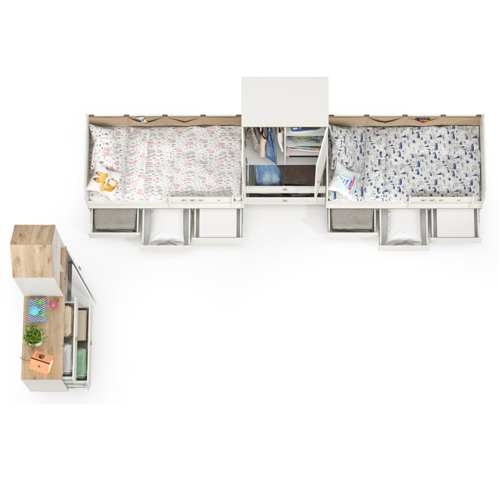 Детские комнаты, Мебель для детской комнаты с кроватями для двоих детей Эйп