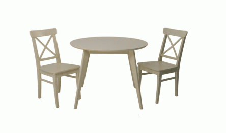 Стол Сканди К 100 слоновая кость со стульями Ингольф слоновая кость