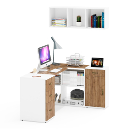 Лидер-8 комплектация мебели для детской комнаты из стола с полкой и тумбами