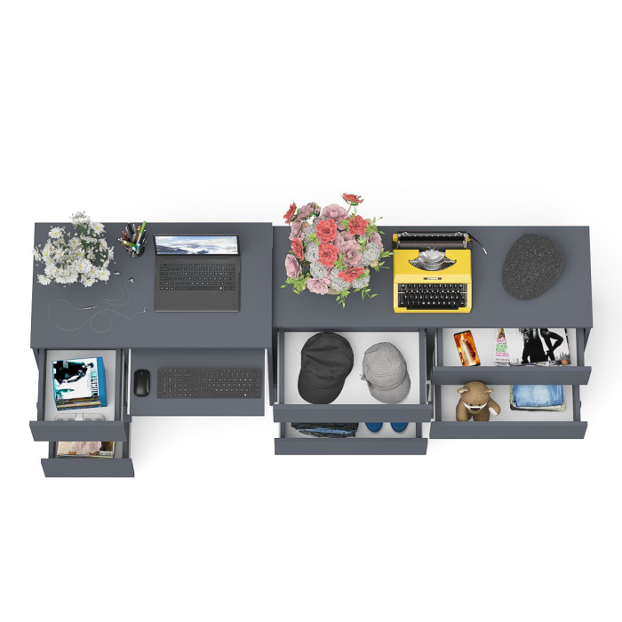 Домашние кабинеты, Комод Мори МК1200 6-ть ящиков со столом компьютерным МС-6 левым