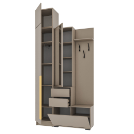 Прихожая Голд Бостон вешалка В2 с пеналом и антресолью