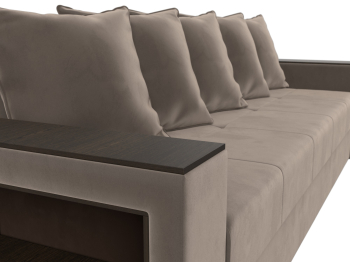 Диван прямой Дубай Лайт полки слева, велюр