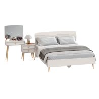 Спальные гарнитуры, Трюмо на ножках с зеркалом Афина и двуспальная кровать со спальным местом на 1600