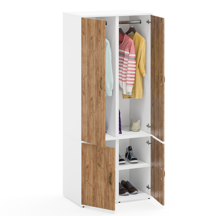 Для одежды, Два пенала Лидер-8 с двумя дверками с нижней полкой и штангой для одежды