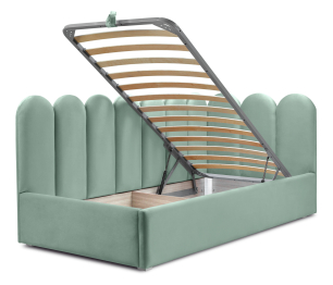 Кровать с мягким изголовьем Мия 90 с подъемным механизмом, микровелюр