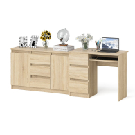 Домашние кабинеты, Тумба-комод Мори МК1200.3 и Мори стол компьютерный МС-6 левый