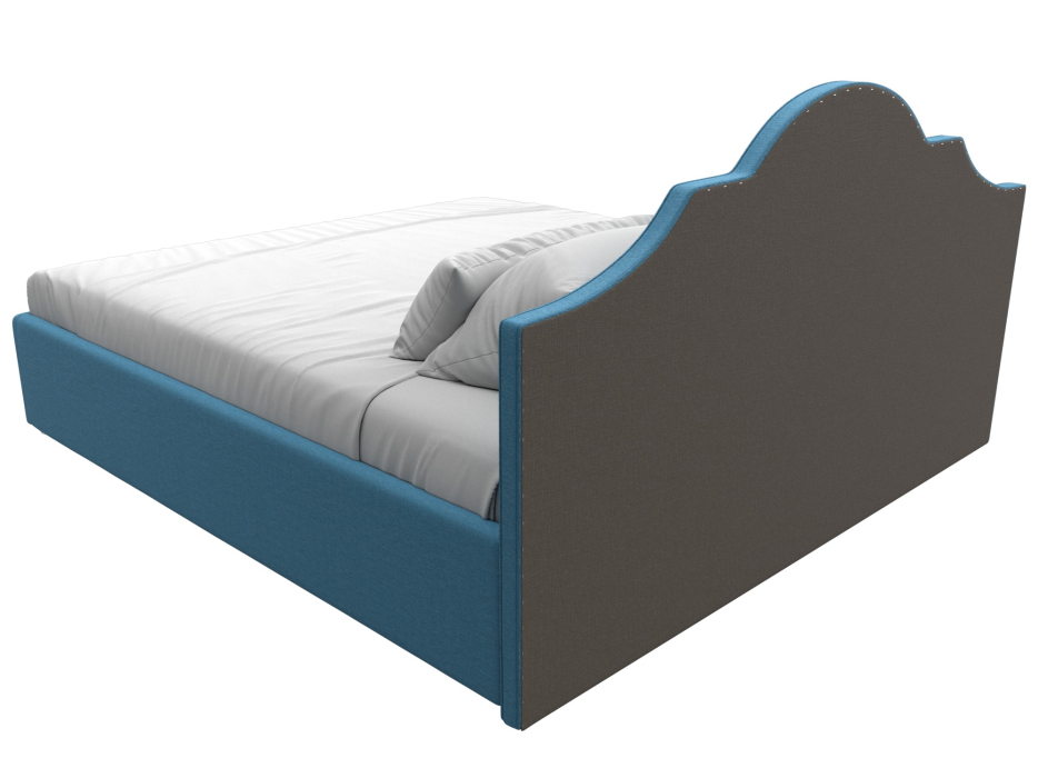 Мягкая кровать, Кровать интерьерная Афина 180, рогожка Амур