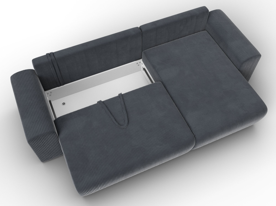 Диваны угловые в гостиную, Диван угловой Лига-099 угол универсальный, велюр Vertical Slim