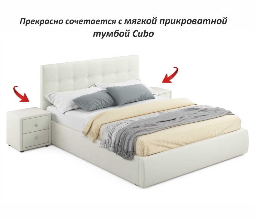 Мягкая кровать, Мягкая кровать Selesta 1600 с матрасом АСТРА с подъемным механизмом