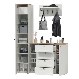 Шкаф-пенал с комодом четыре ящика и вешалкой для одежды Остин