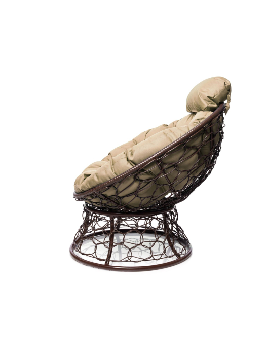 Кресла, Кресло ПАПАСАН мини с ротангом коричневое