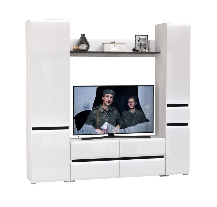 Стенки для гостиной, Тумба для ТВ Сидней в комплекте с полочкой шкафом с ящиком и шкафом с дверкой