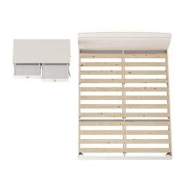 Стол на ножках с ящиками и двуспальная кровать Афина 1600