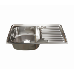 Мойка врез 76х42 (0,6) лев вып 3 1/2  MIXLINE 16см с сифоном