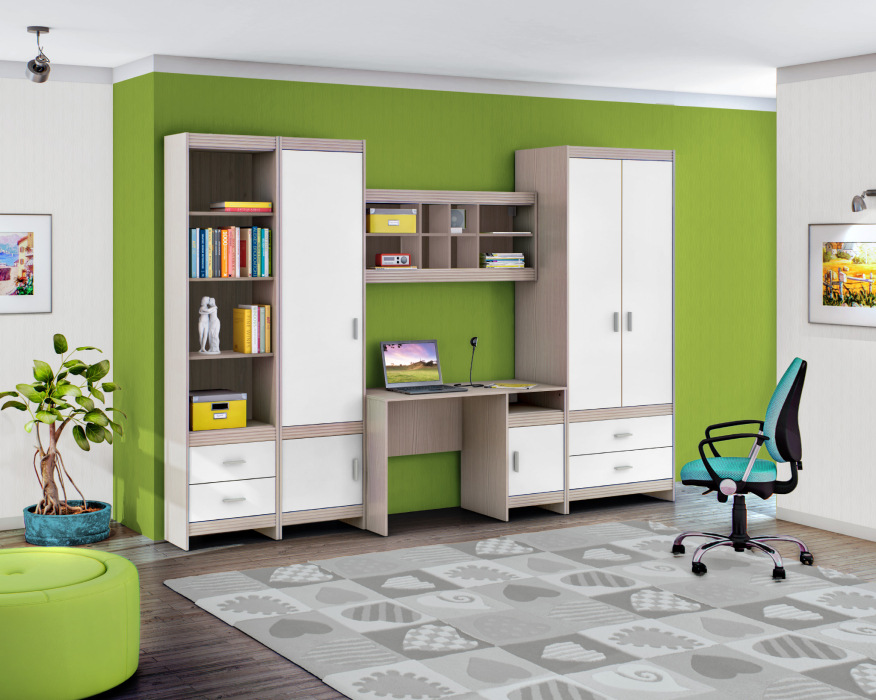 Для девочек, Дакота Сосна Авола Шампань/Белый глянец комплект L-3130