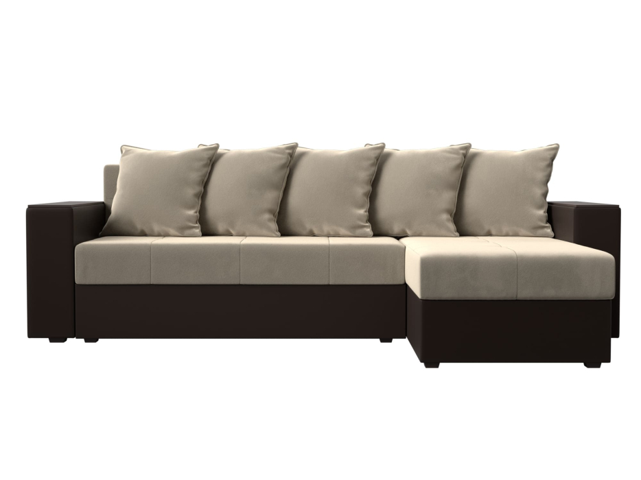 Диваны угловые в гостиную, Диван угловой Дубай Лайт угол универсальный, микровельвет/экокожа