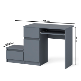 Стол компьютерный Мори МС-1 левый с тумбой