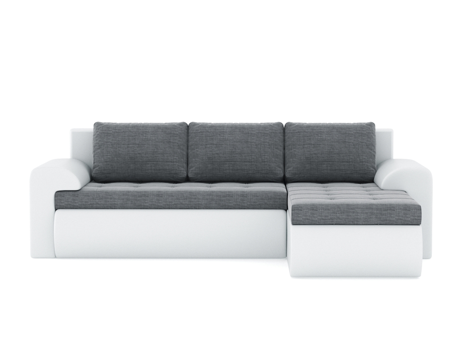 Диваны угловые в гостиную, Диван-кровать угловой Кормак с подлокотниками, рогожка +кож. зам.