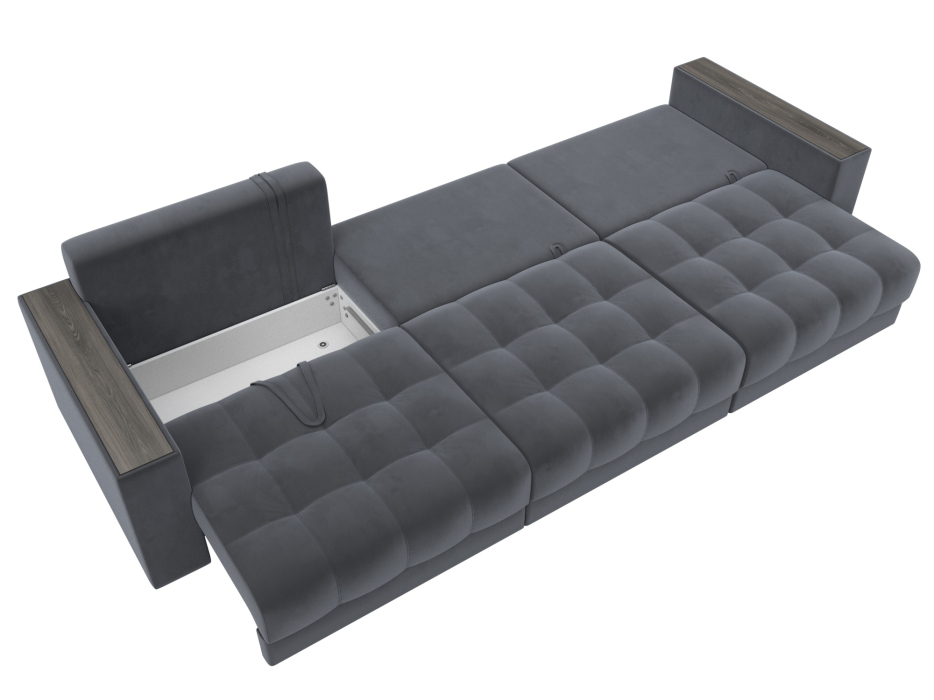 Дизайнерские диваны для гостиной, Диван прямой с декором Лига-049 НПБ Лонг, велюр SEVEN