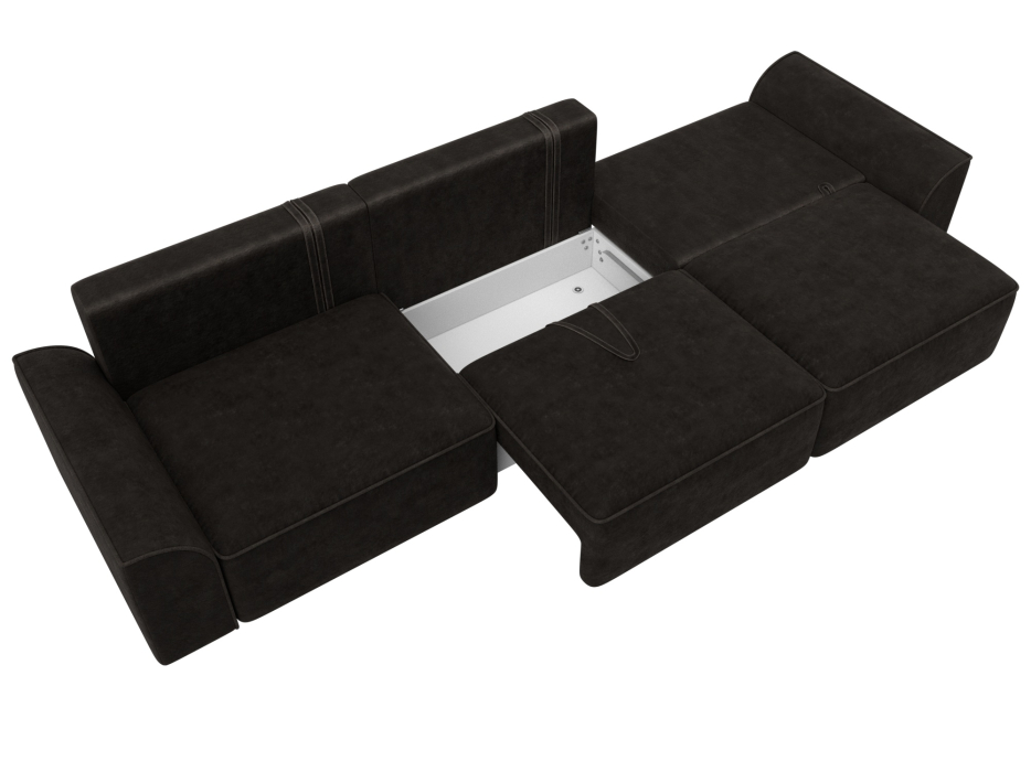 Диваны еврокнижки, Диван прямой Лига-048 НПБ Лонг, велюр BRUT