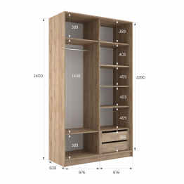 Шкаф-купе Эста 2-х дверный ДСП/Стекла фисташка/Доводчик 180х66х240