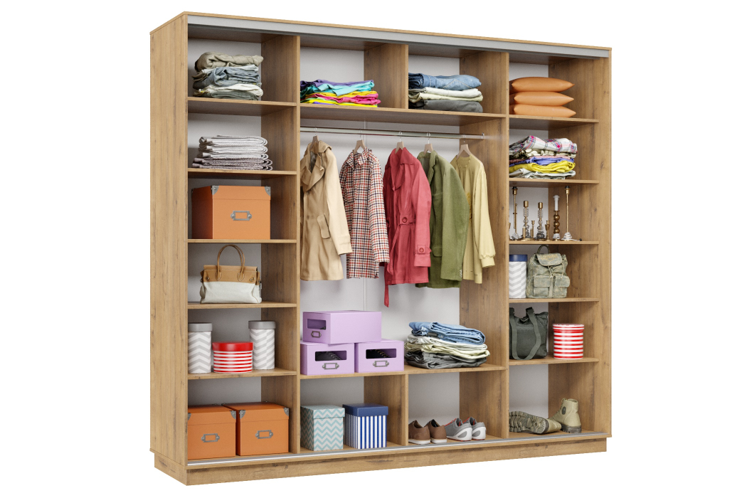 Шкафы-купе 3-х дверные, Шкаф-купе Премьер Лайт 58 (08;08;08) трехдверный