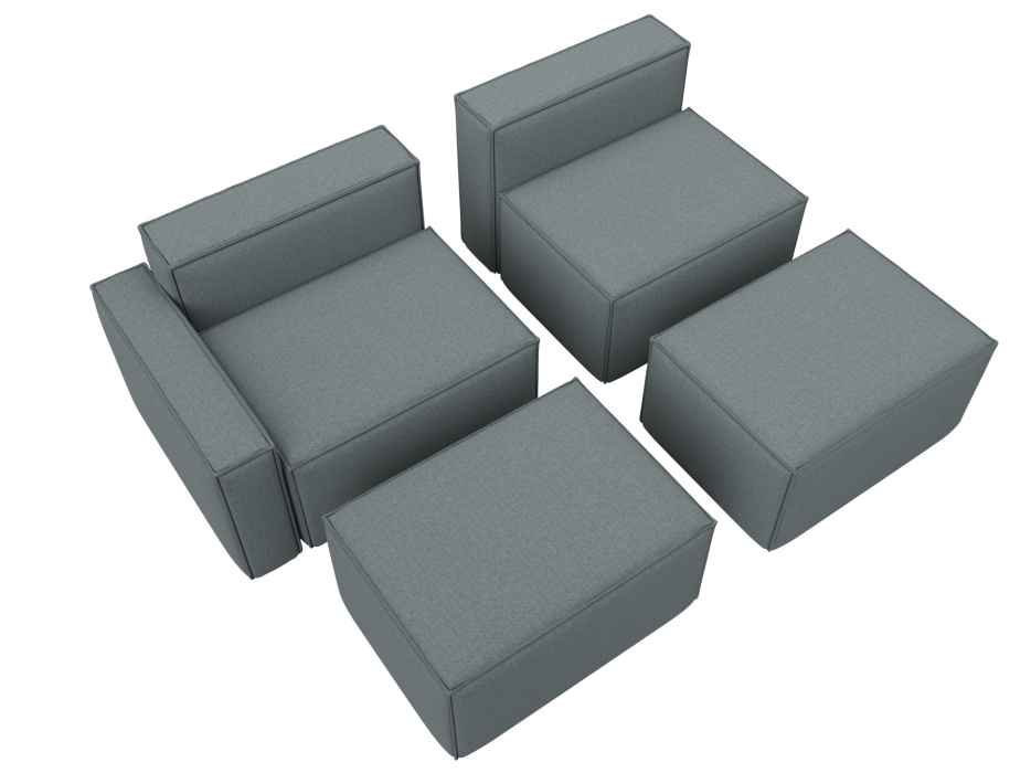 Диваны угловые в гостиную, Диван угловой модульный Лига-063 угол левый, рогожка Амур