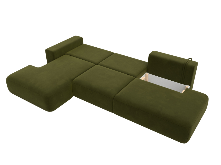 Диваны угловые в гостиную, Диван угловой Лига-036 Модерн Лонг левый угол, микровельвет