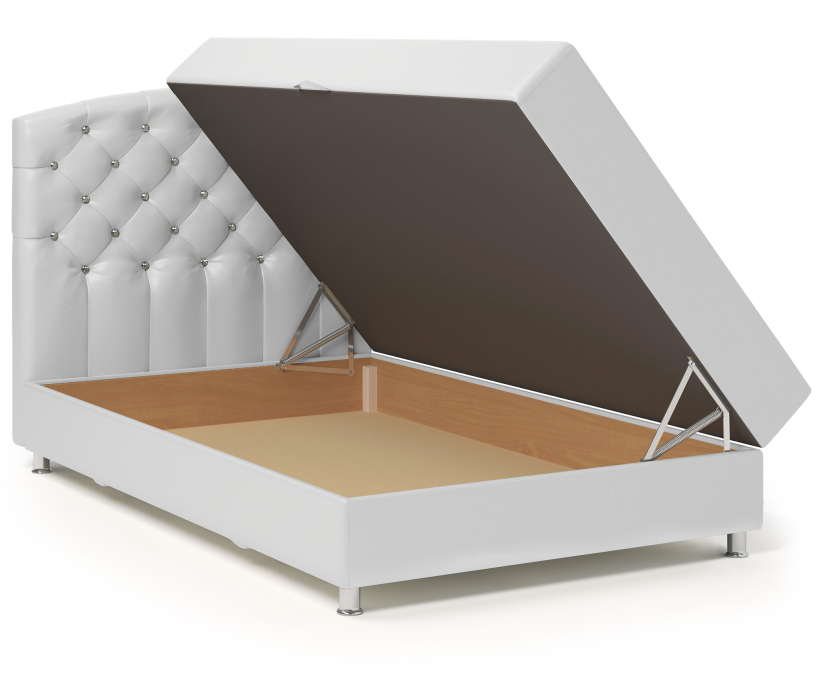 Мягкая кровать, Кровать тахта Премиум Люкс 90 с подъемным механизмом, рогожка / экокожа