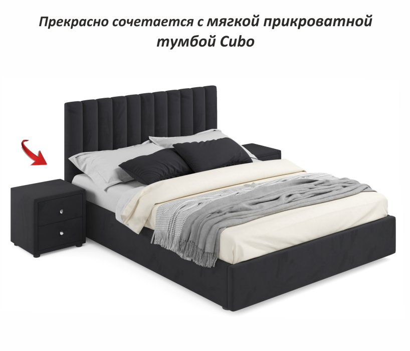 Двуспальные, Мягкая кровать Olivia 1600 подъемная с матрасом АСТРА