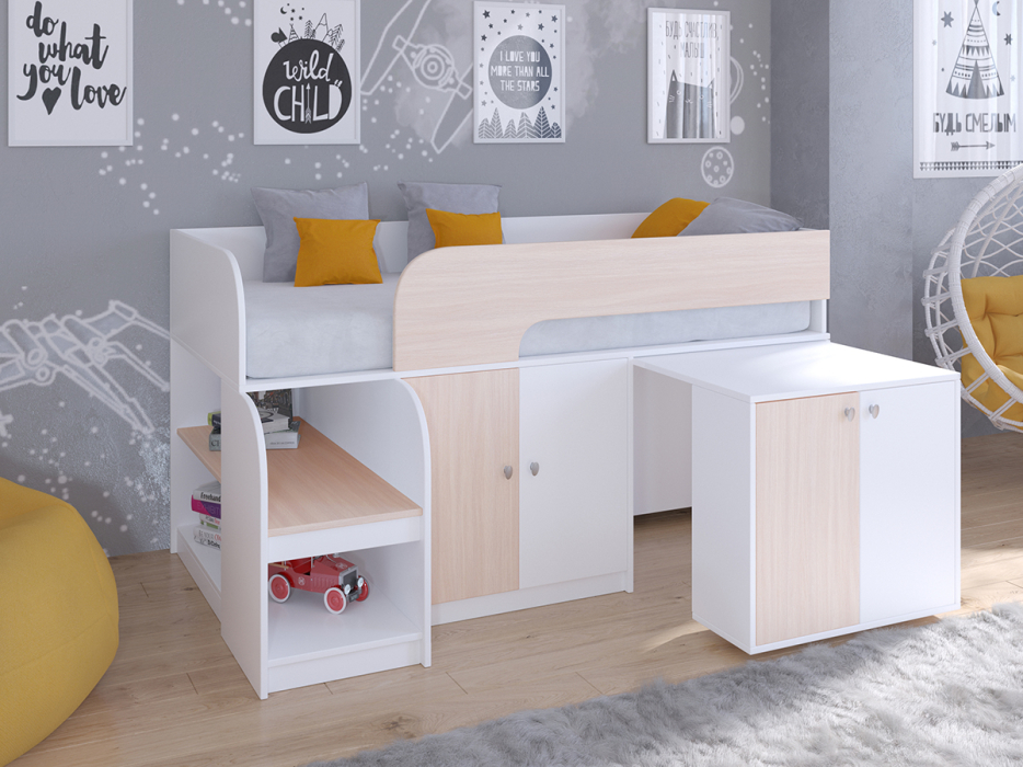Кровати-чердаки, Кровать-чердак Астра 9 V8 Белый