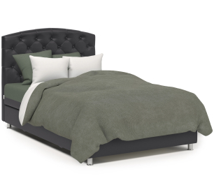 Кровать тахта Премиум 90 с подъемным механизмом, рогожка / экокожа