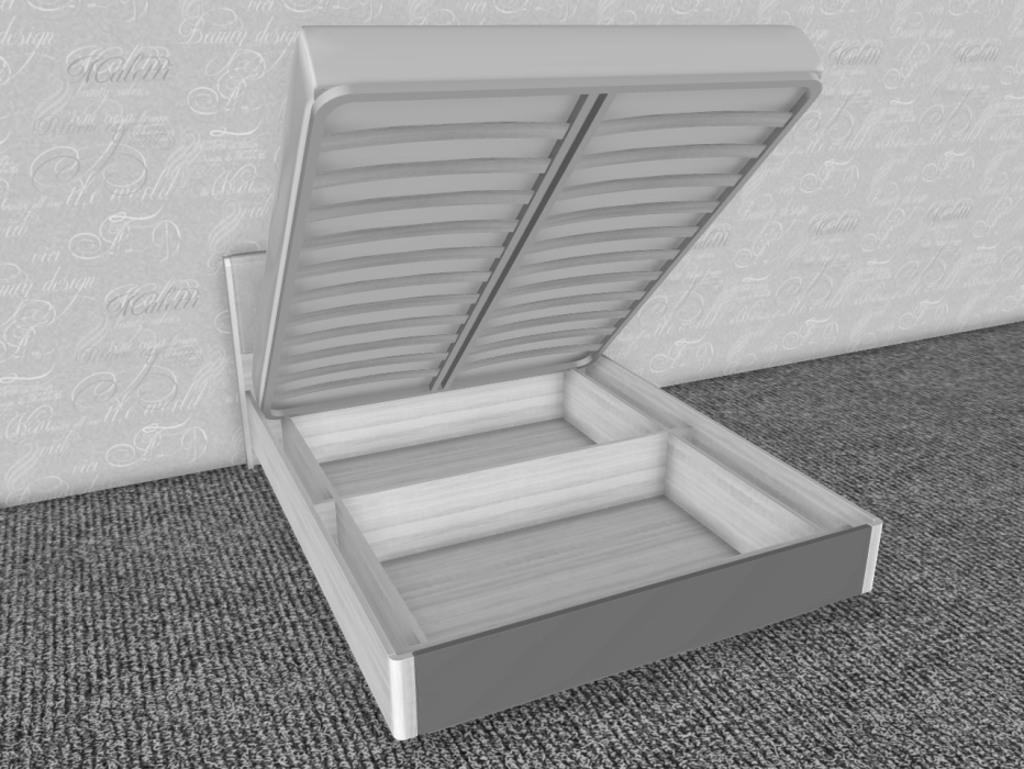 С подъемным механизмом, Модульная система Грейс Кровать КР-4013  Серый Кашемир